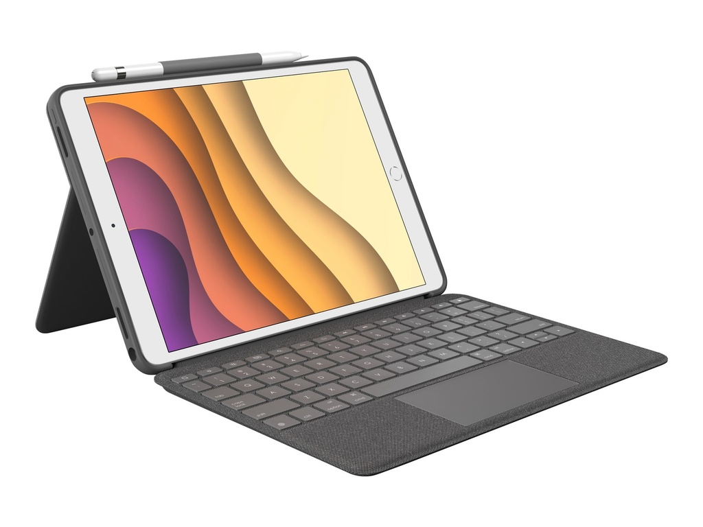 Logitech Combo Touch - Tastatur und Foliohülle - mit Trackpad - hintergrundbeleuchtet - Apple Smart connector - QWERTY - Spanisch - Graphite - für Apple 10.5-inch iPad Air (3. Generation)