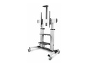 StarTech.com Rolling TV Cart/Stand On Wheels, Up to 100inch/220lb Screens - Wagen - für Flachbildschirm - Kunststoff, Aluminium, Stahl - Schwarz, Silber - Bildschirmgröße: 152.4-254 cm (60"-100")