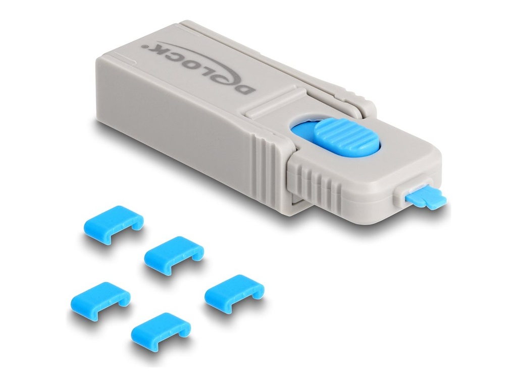 Delock Werkzeug für USB-C-Portblocker - Grau, Blau (Packung mit 5)