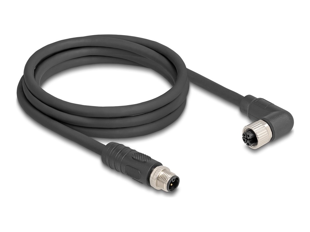 Delock Stromkabel - M12 (4-polig) (M) gerade zu M12 (4-polig)