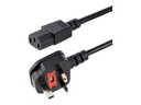 StarTech.com 1 m UK PC Stromkabel, BS 1363 zu C13, 18AWG, Kaltgerätekabel - Stromkabel - BS 1363 (S)