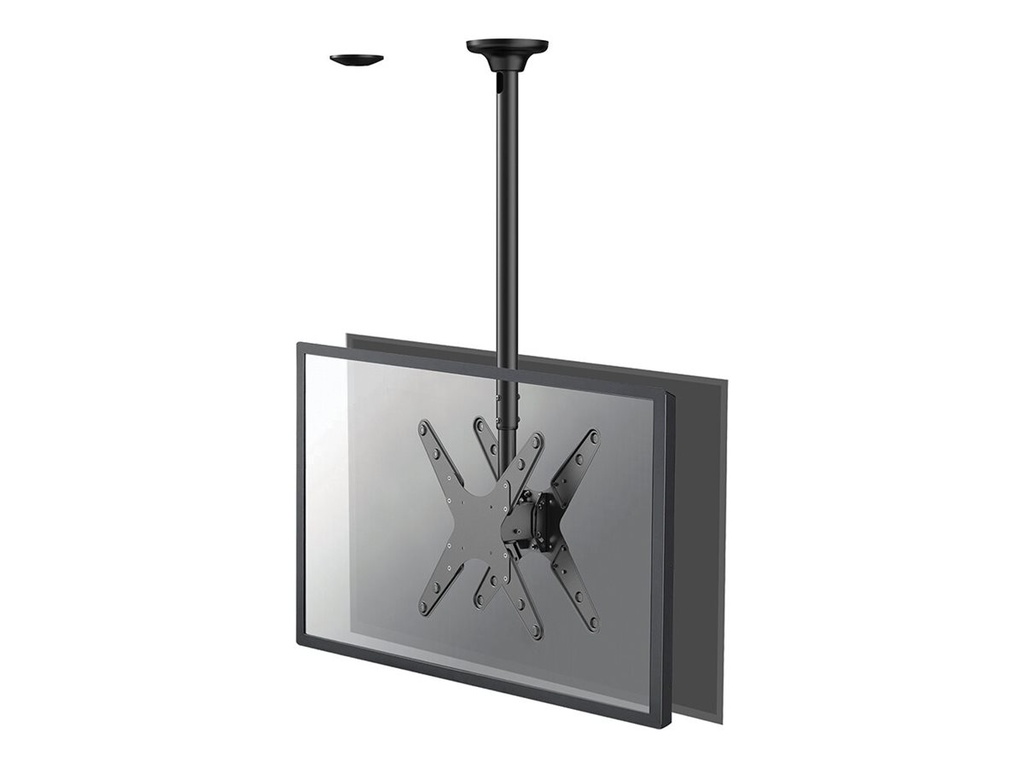 Neomounts FPMA-C340DBLACK Doppel Monitor-/TV-Deckenhalterung 32-75" - H 106-156 cm - 100 x 100 mm - 400 x 400 mm - -10 - 0° - -180 - 180° - 6° - Schwarz