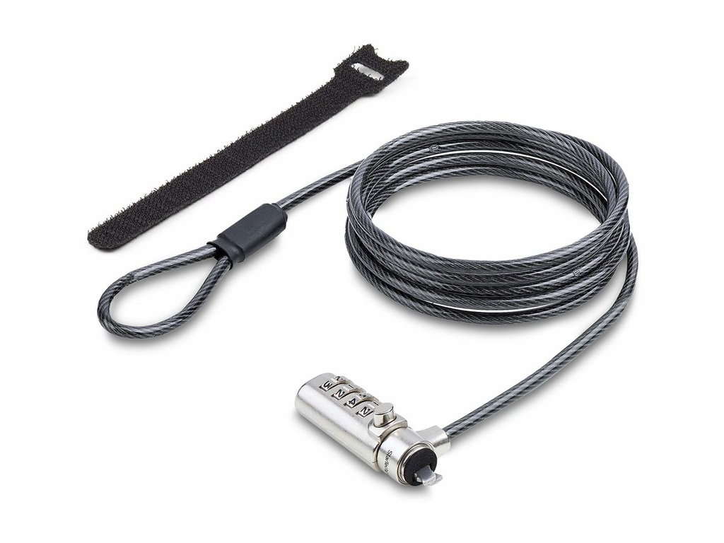 StarTech.com Slim Lock Noble Wedge Slot Compatible, 6.6ft Locking Cable