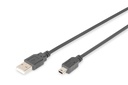 DIGITUS USB-A  Mini-B Anschlusskabel, 3m
