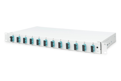 DIGITUS LWL-Spleißbox, 1HE, bestückt, 12x SC DX, OM3