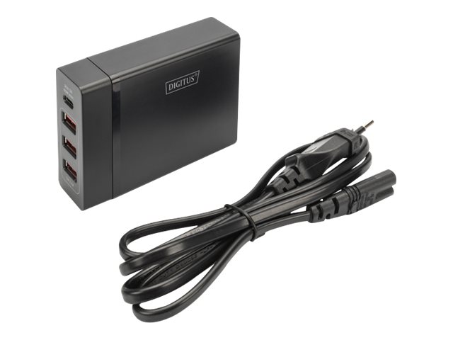 DIGITUS Netzteil - 72 Watt - 3 A - PD - 4 Ausgabeanschlussstellen (USB, USB-C)