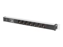 DIGITUS Steckdosenleiste (Rack - einbaufähig) - Wechselstrom 230 V - 4000 Watt - 3600 VA - 1-phasig - Eingabe, Eingang power CEE 7/7 - Ausgangsanschlüsse: 7 (7 x CEE 7/3)
