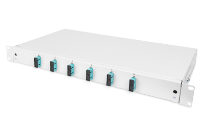 DIGITUS LWL-Spleißbox, 1HE, bestückt, 6x SC DX, OM3