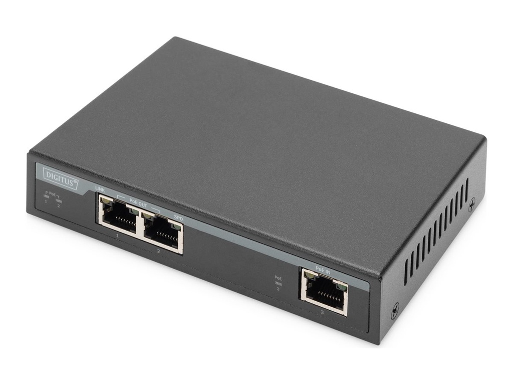 DIGITUS Switch - 2 x 10/100/1000 (4PPoE) + 1 x 10/100/1000 (PoE+-Eingang)