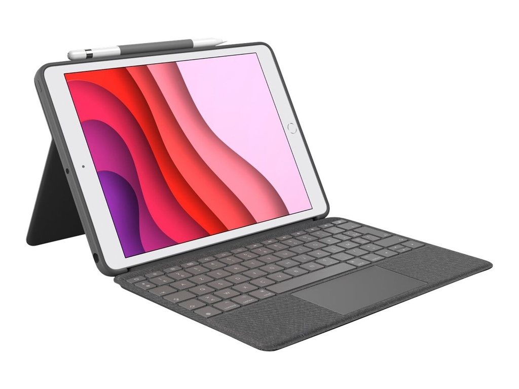Logitech Combo Touch - Tastatur und Foliohülle - mit Trackpad - hintergrundbeleuchtet - Apple Smart connector - AZERTY - Französisch - Oxford Gray - für Apple 10.9-inch iPad (10. Generation)