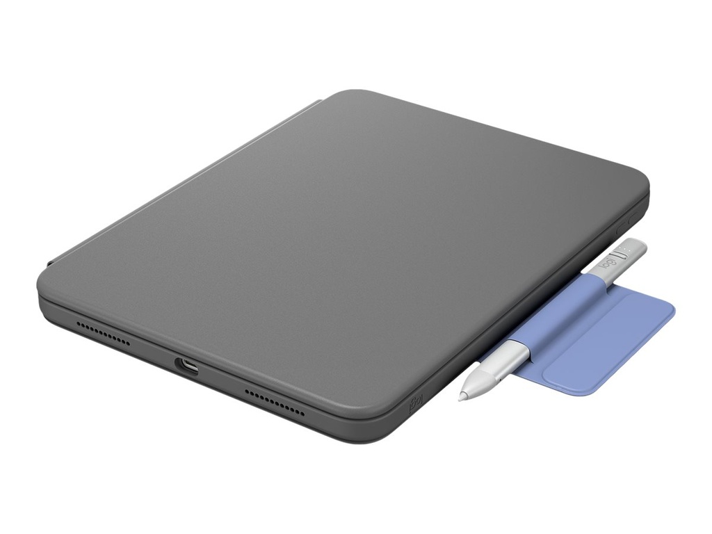 Logitech Rugged Folio - Tastatur und Foliohülle - Apple Smart connector - QWERTZ - Schweizerisch - Graphite - für Apple 10.9-inch iPad (10. Generation)