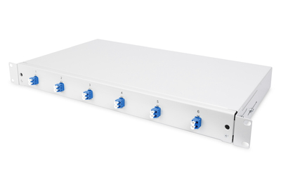 [DN-96330/9] DIGITUS LWL Spleißbox, 1HE, bestückt, 6x LC DX, OS2