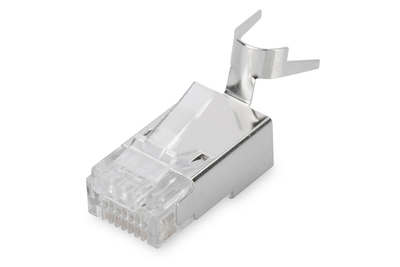 DIGITUS Modularstecker für Rundkabel, CAT 6A, geschirmt, Pass through Stecker