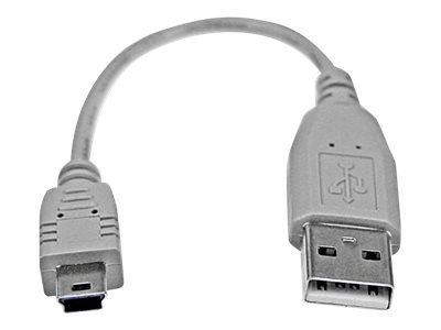 StarTech.com StarTech 6 in. USB to Mini USB Cable - USB 2.0 A to Mini B - Gray - Mini USB Cable (USB2HABM6IN)