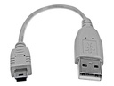 StarTech.com StarTech 6 in. USB to Mini USB Cable - USB 2.0 A to Mini B - Gray - Mini USB Cable (USB2HABM6IN)