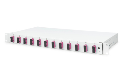 DIGITUS LWL Spleißbox, 1HE, bestückt, 12x SC DX, OM4
