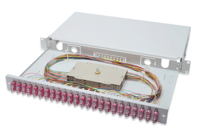 DIGITUS LWL Spleißbox, 1HE, bestückt, 24x SC DX, OM4