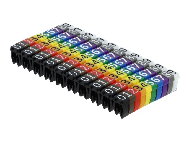Delock Set Kabelmarker-Clips - Grau, Schwarz