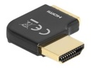 Delock HDMI-Adapter mit Ethernet - HDMI männlich nach rechts abgewinkelt zu HDMI weiblich - Schwarz - 8K60Hz (7680 x 4320)