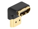 Delock Highspeed - HDMI-Adapter - HDMI männlich zu HDMI weiblich nach unten abgewinkelt - Schwarz - unterstützt 8K 60 Hz (7680 x 4320)