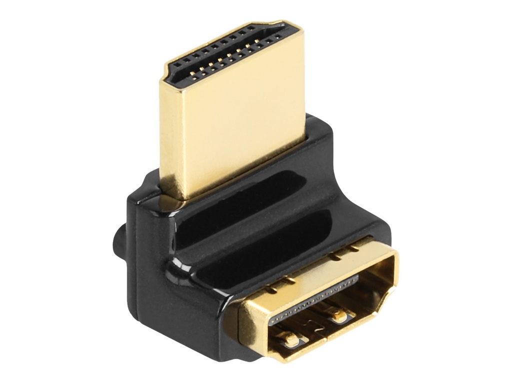 Delock Highspeed - HDMI-Adapter - HDMI männlich zu HDMI weiblich gewinkelt - 2.2 m - Schwarz - unterstützt 4K 144 Hz (3840 x 2160)