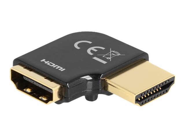Delock Hohe Geschwindigkeit - HDMI-Adapter - HDMI männlich zu HDMI weiblich links abgewinkelt - Schwarz - 8K60Hz (7680 x 4320)