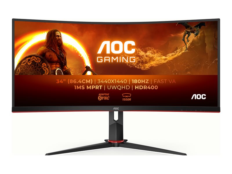 AOC Gaming CU34G2XP/BK - LED-Monitor - Gaming - gebogen - 86.4 cm (34")