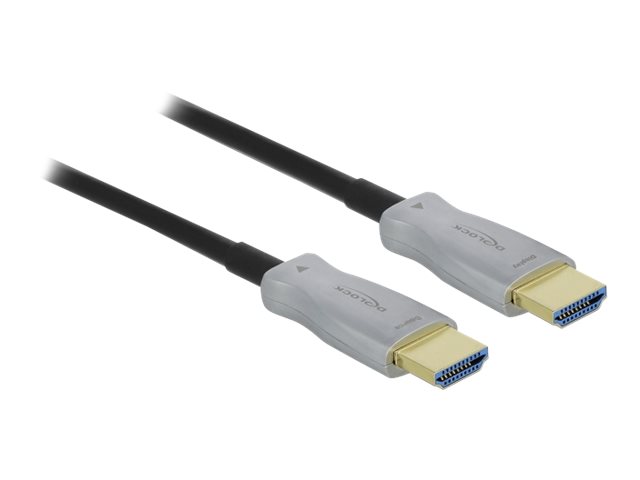 Delock HDMI-Kabel - HDMI männlich zu HDMI männlich - 100 m - Glasfaser - Schwarz - Active Optical Cable (AOC)