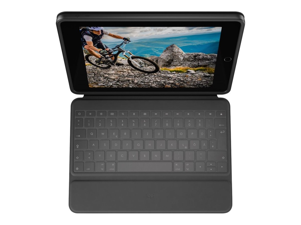 Logitech Rugged Folio - Tastatur und Foliohülle - Apple Smart connector - Pan Nordisch - für Apple 10.2-inch iPad (7. Generation, 8. Generation, 9. Generation)