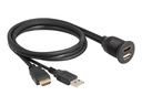Delock HDMI / USB Verlängerungskabel - USB, HDMI männlich zu USB, HDMI weiblich - 1 m - Schwarz - unterstützt 4K 60 Hz (3840 x 2160)