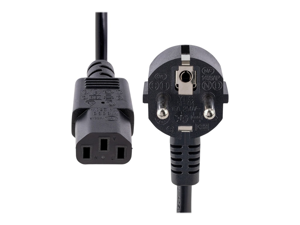 StarTech.com StarTech 1 m C13 Stromkabel, EU Schuko auf C13, 10A 250V, Netzkabel - Stromkabel - power CEE 7/7 (S)