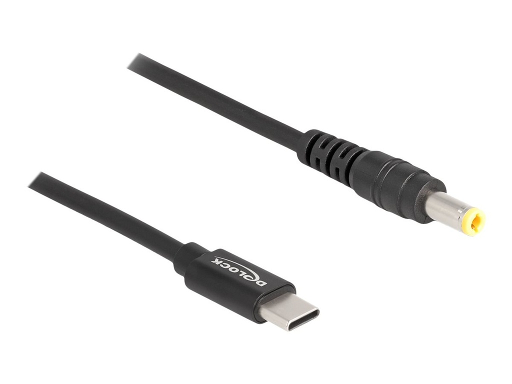 Delock Stromkabel - 24 pin USB-C (M) zu Gleichstromstecker 5,5 x 2,5 mm (M)