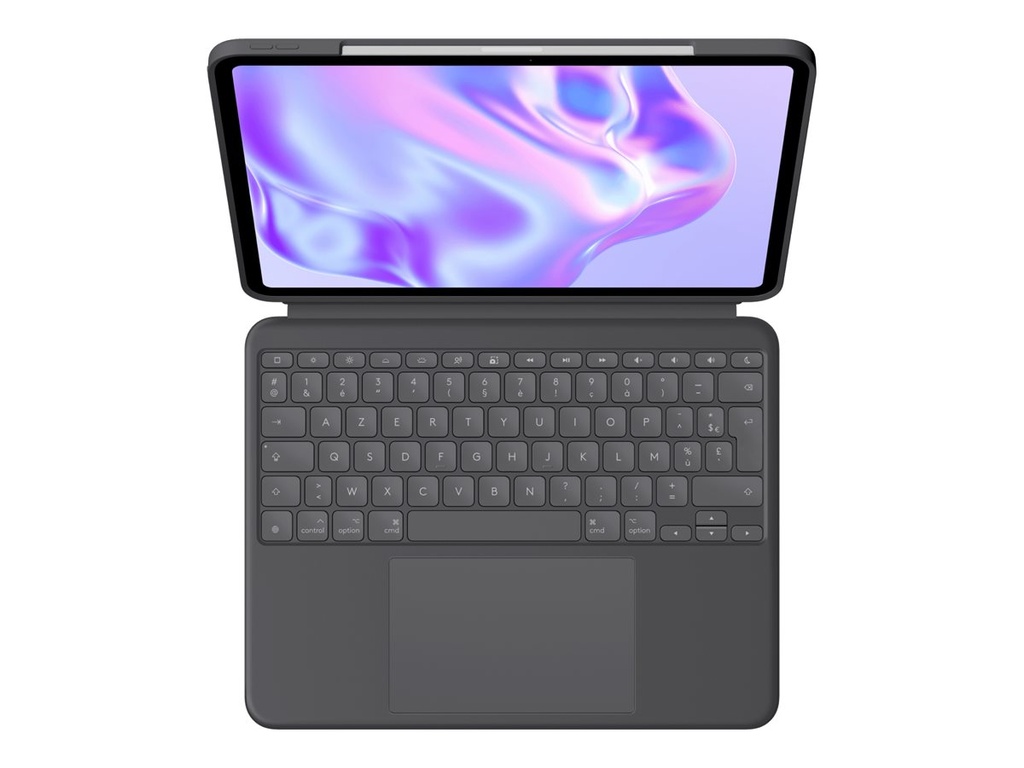 Logitech Combo Touch - Tastatur und Foliohülle - mit Trackpad - hinterleuchtet - Apple Smart connector - AZERTY - Französisch - Graphite - für Apple 13-inch iPad Pro (M4)