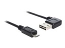 Delock Easy - USB-Kabel - USB (M) links/rechts abgewinkelt, umkehrbar zu Micro-USB Typ B (M)