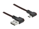 Delock Easy - USB-Kabel - USB (M) links/rechts abgewinkelt, umkehrbar zu Micro-USB Typ B (M)