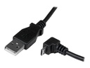 StarTech.com 2m USB 2.0 A auf Micro B Kabel abgewinkelt - Schwarz - USB A / Micro B Datenkabel / Anschlusskabel - USB-Kabel - Micro-USB Typ B (M)