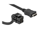 Delock HDMI-Kabel - HDMI weiblich geneigt, Keystone zu HDMI männlich gerade - 30 cm - Schwarz - 4K30Hz (3840 x 2160)
