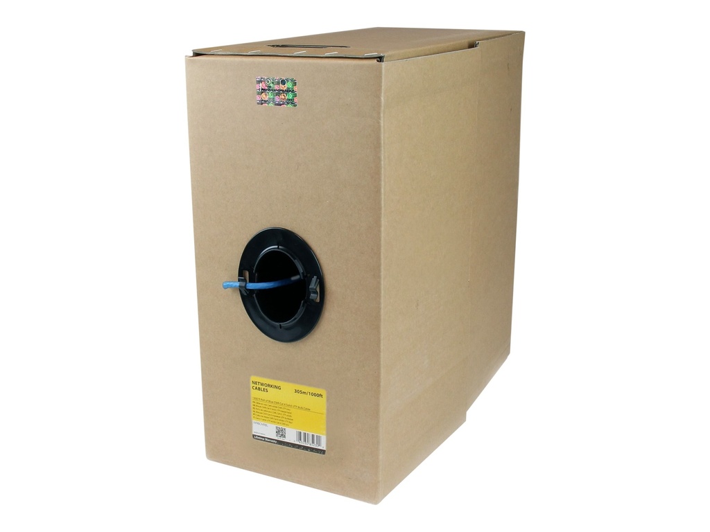 StarTech.com 1000 ft Bulk Roll of Blue CMR Cat6 Solid UTP Riser Cable - Cat 6 Riser Cable - Cat.6 CMR Ethernet Cable - 23 AWG - Blue (WIR6CMRBL)