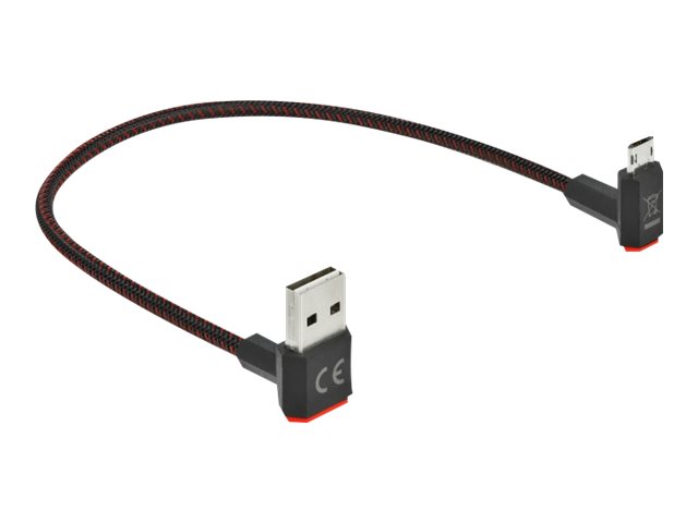 Delock Easy - USB-Kabel - USB (M) nach oben/unten abgewinkelt, doppelseitig zu Micro-USB Typ B (M)