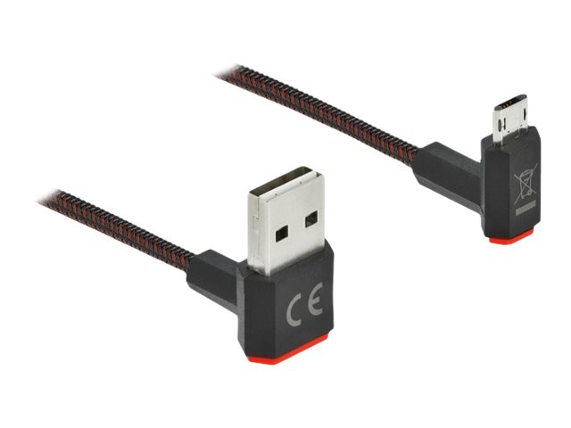 Delock Easy - USB-Kabel - USB (M) nach oben/unten abgewinkelt, doppelseitig zu Micro-USB Typ B (M)