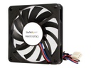 StarTech.com 70mm Gehäuselüfter - Lüfter 7cm für PC Gehäuse mit 3-pin Molex Stecker (70mmx70mmx10mm)