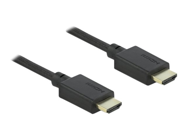 Delock Highspeed - HDMI-Kabel mit Ethernet - HDMI männlich zu HDMI männlich - 50 cm - Schwarz - Dolby DTS-HD Master Audio-Unterstützung, Dolby TrueHD-Unterstützung, unterstützt 21:9 Kinoformat, unterstützt 8K UHD (7680 x 4320)