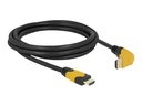 Delock High Speed - HDMI-Kabel - HDMI männlich gerade zu HDMI männlich nach oben angewinkelt - 2 m - Schwarz - Dolby DTS-HD Master Audio-Unterstützung, Dolby TrueHD-Unterstützung, unterstützt 21:9 Kinoformat, unterstützt 8K 60 Hz (7680 x 4320)