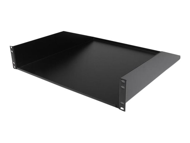 StarTech.com 2 HE 19 Fest montierbarer Schwerlast Fachboden für Server Rack/ Schrank bis 56 Kg - Fachboden für Serverschrank 45cm Tief - Rack - Regal - Schwarz - 2U - 48.3 cm (19")