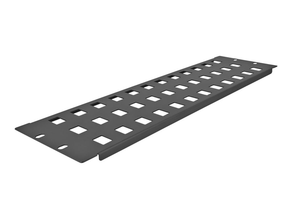 Delock Patchpanel (Blindblech) - Snap-In Montage - Rack montierbar - Schwarz - 3U - 48.3 cm (19")