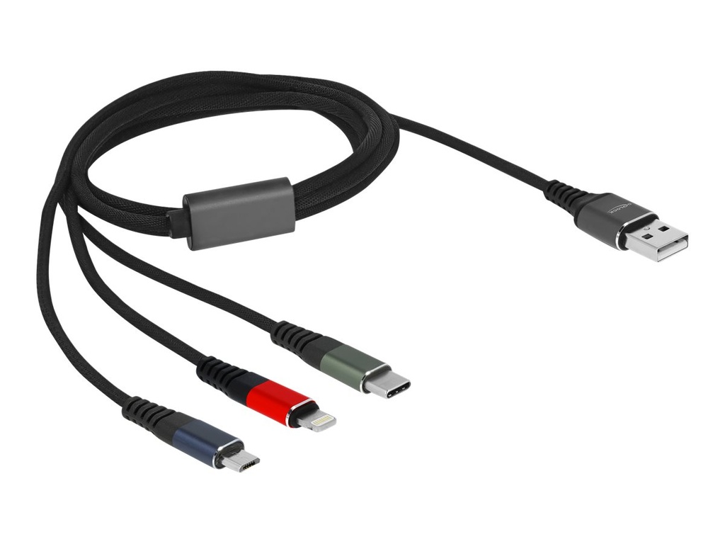 Delock Lightning-Kabel, nur zum Aufladen - USB männlich zu Micro-USB Typ B, Lightning, USB-C männlich