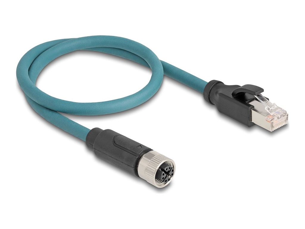 Delock Netzwerkkabel - 8-polig M12 (W) zu RJ-45 (M)