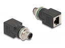 Delock Netzwerkadapter - 8-polig M12 (M) schraubbar zu RJ-45 (W)