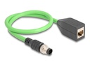 Delock Netzwerkkabel - 8-polig M12 (M) zu RJ-45 (W)
