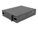 Delock Patchpanel (Blindblech) - ohne Sichtfenster ausgestattet - SC X 48, LC X 96 - Dunkelgrau - 2U - 48.3 cm (19")